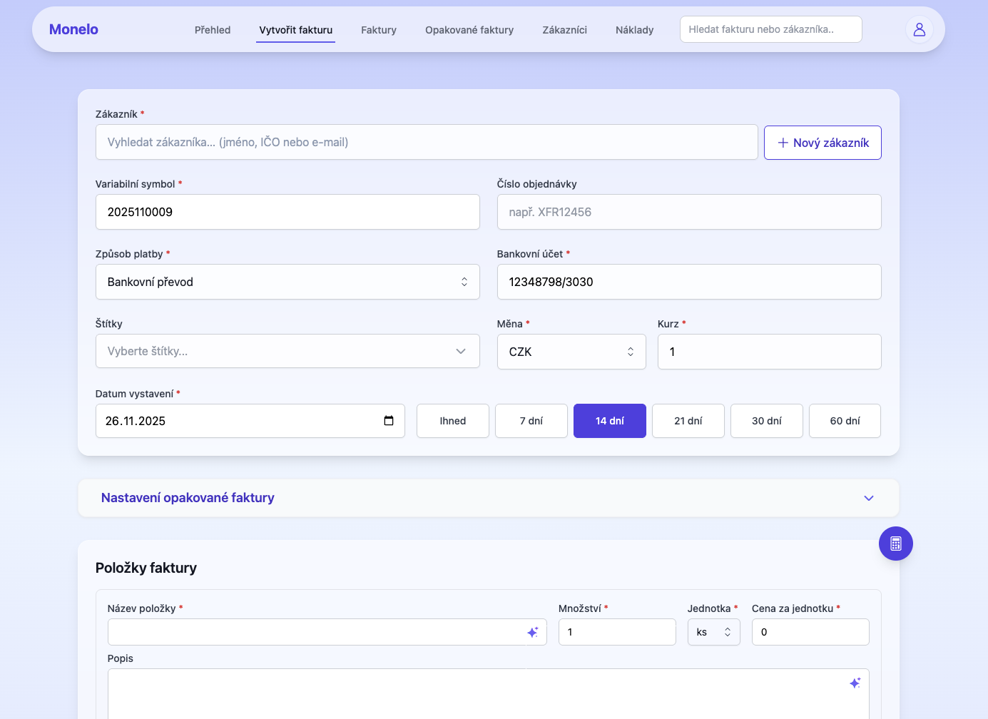 Tvoř faktury a měj přehled o klientech