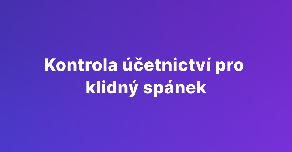 Od detailu k celkovému obrazu: Kontrola účetnictví pro klidný spánek